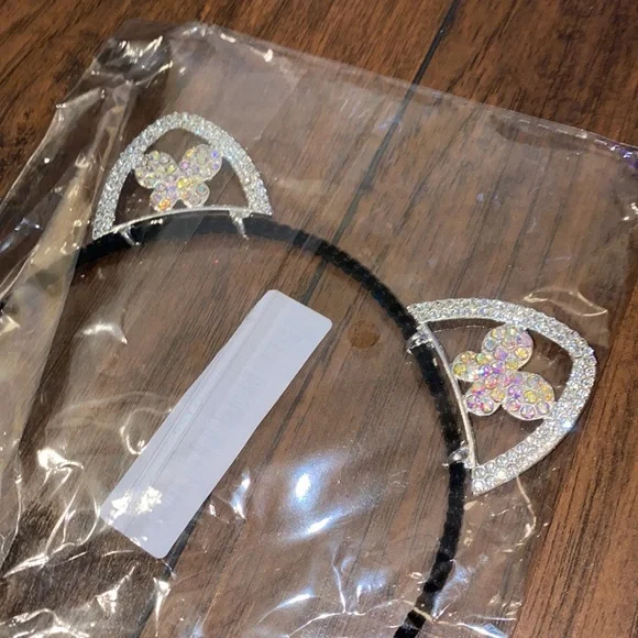 Butterfly Rhinestone Rave Cat Ears - Picture 3 of 5